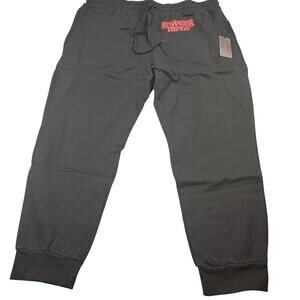 Stranger Things Netflix Official Merchandise Jogger Sweatpants 3X Black Red NWT